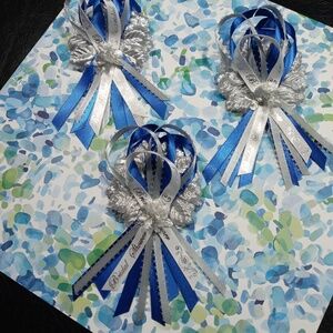 25 Royal Blue Bridal Shower “Bridal Shower” Corsages/Capias